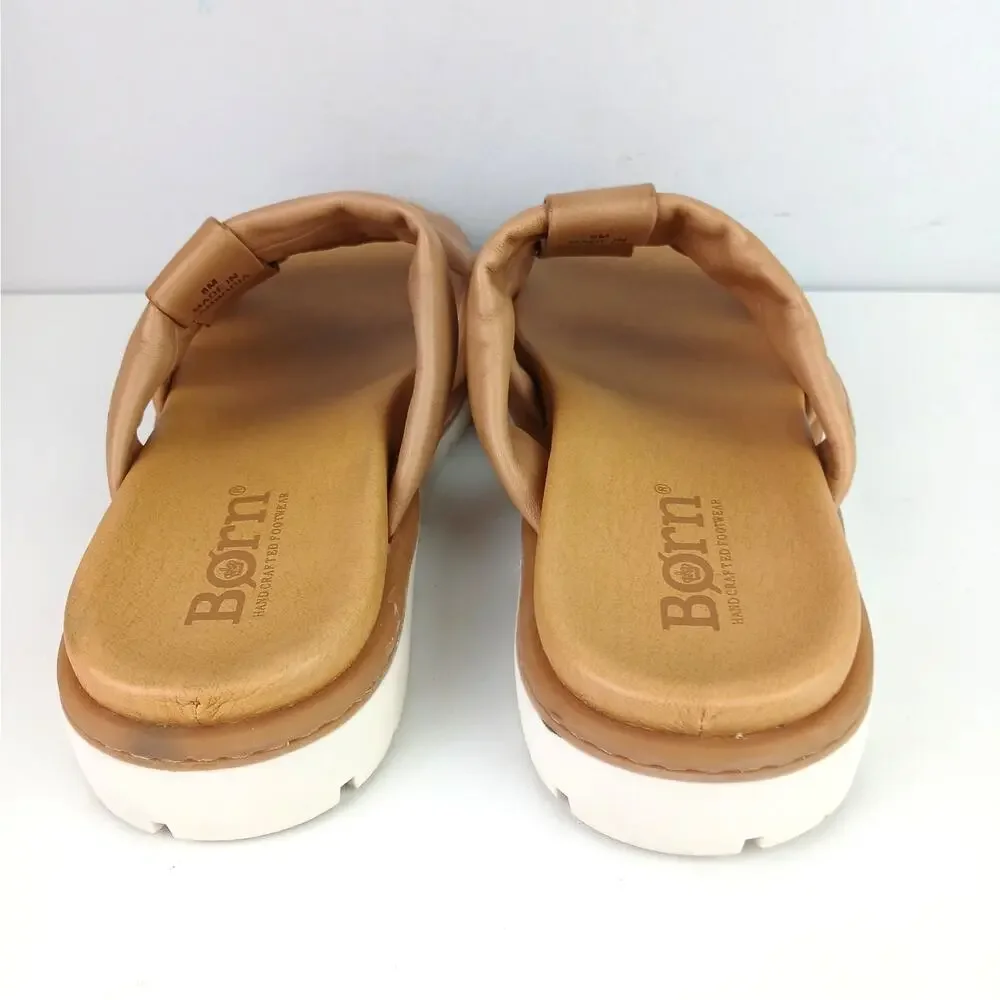 Born Women's SZ 8 Daisy Sandals Light Brown Sublimely Soft Padded Uppers